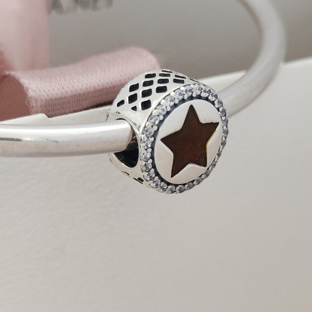 Pandora Hollywood Exclusive Bead Charm Button S925 Silver Pendant with box